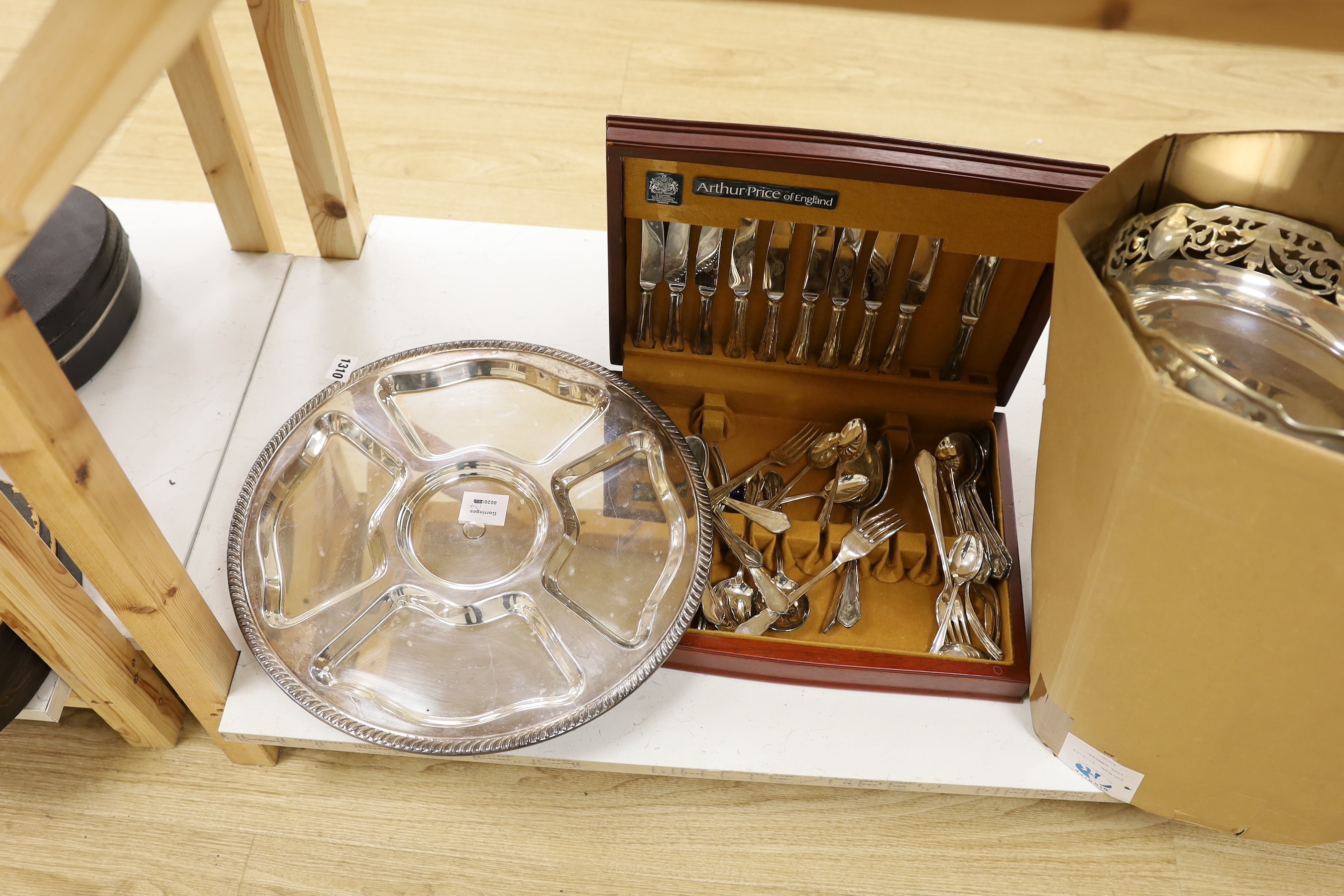A quantity of silver plated wares